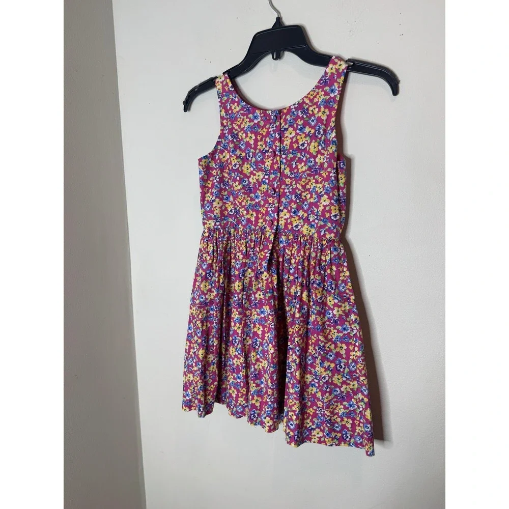 Polo Ralph Lauren Dress Girls 8‎ Pink Floral Sleeveless Fit & Flare Lined Summer